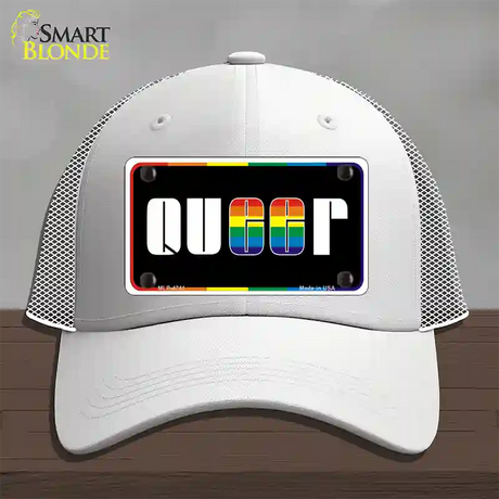 Queer Novelty License Plate Hat Mesh / White