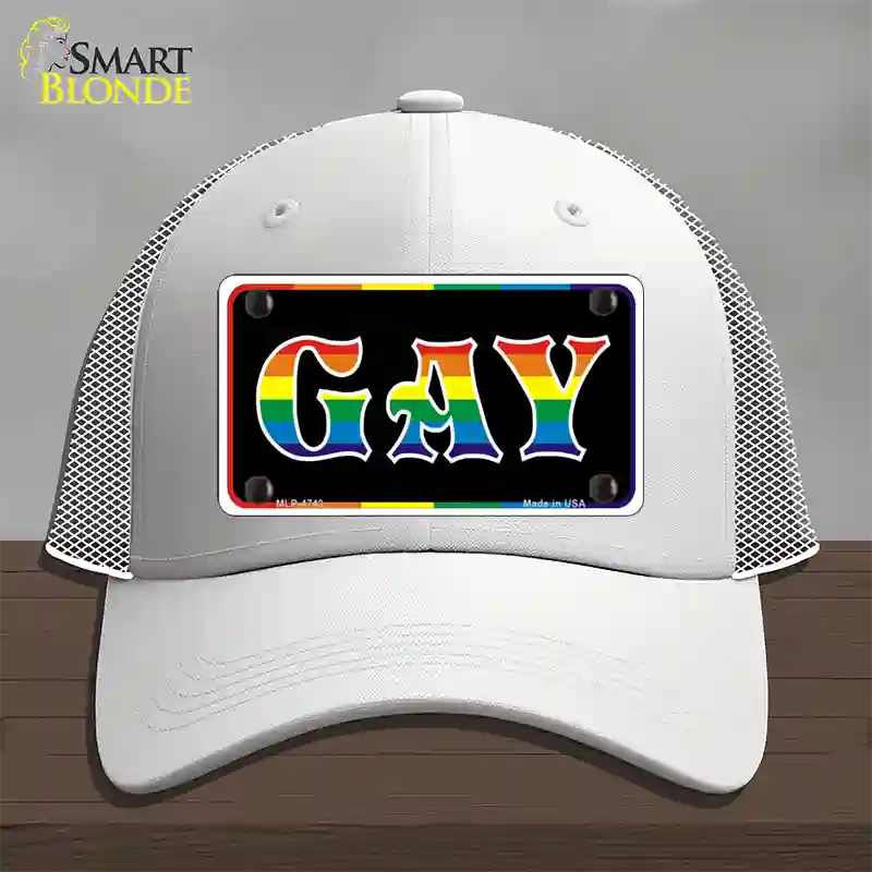 Gay Novelty License Plate Hat Mesh / White