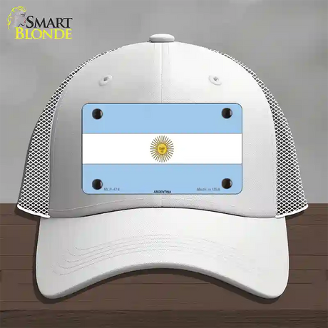 Argentina Flag Novelty License Plate Hat Mesh / White