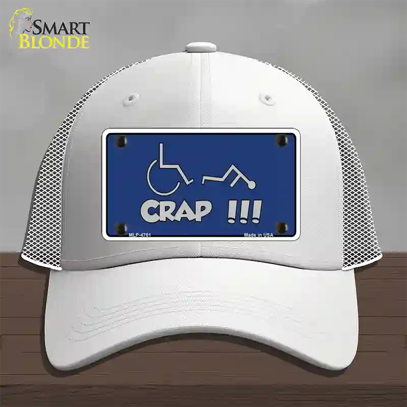 Handicap Crap Logo Novelty License Plate Hat Mesh / White