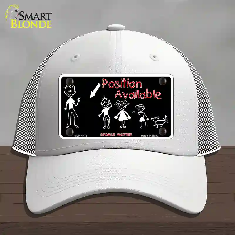 Position Available Novelty License Plate Hat Mesh / White