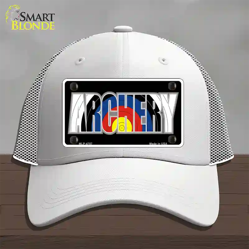 Archery Novelty License Plate Hat Mesh / White