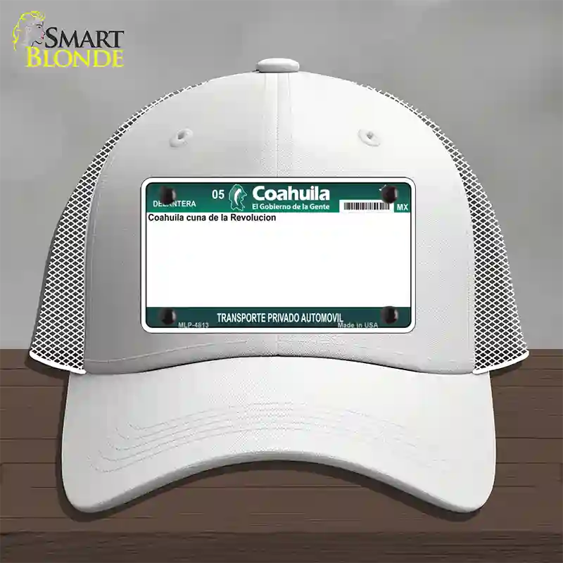 Coahuila Mexico Novelty License Plate Hat Mesh / White