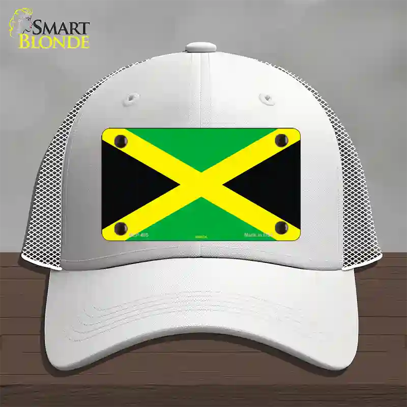 Jamaica Flag Novelty License Plate Hat Mesh / White