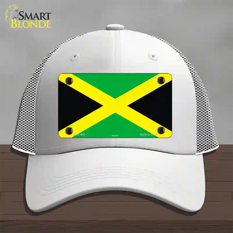 Jamaica Flag Novelty License Plate Hat Mesh / White