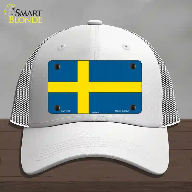 Sweden Flag Novelty License Plate Hat Mesh / White