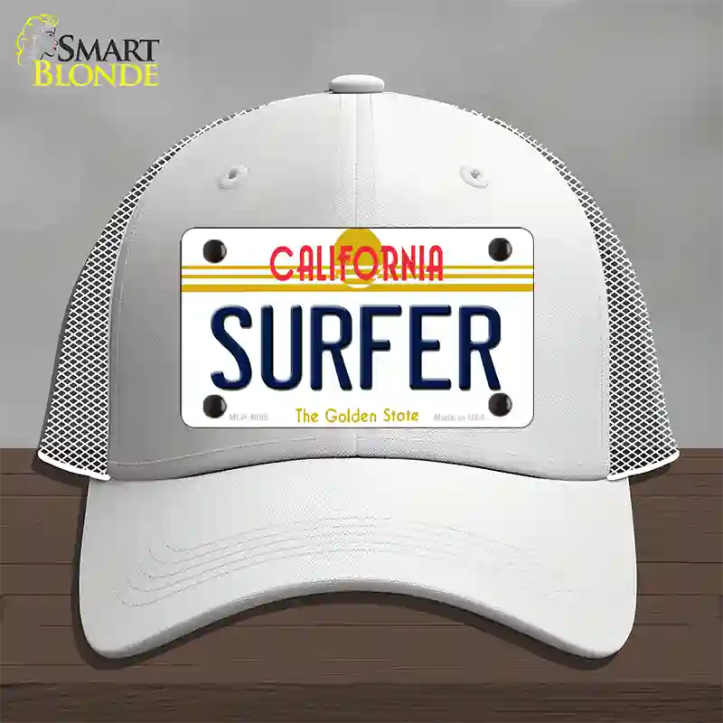 Surfer California Novelty License Plate Hat Mesh / White