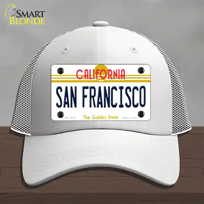 San Francisco California Novelty License Plate Hat Mesh / White