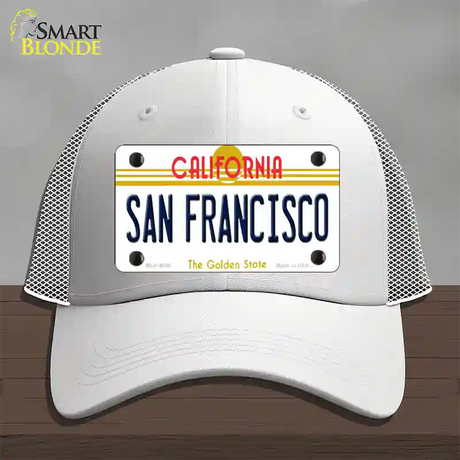 San Francisco California Novelty License Plate Hat Mesh / White