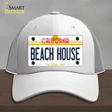 Beach House California Novelty License Plate Hat Mesh / White