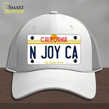 N Joy Ca California Novelty License Plate Hat Mesh / White