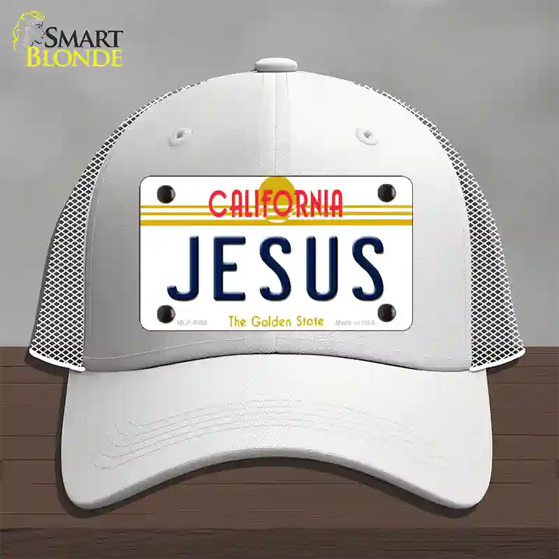 Jesus California Novelty License Plate Hat Mesh / White