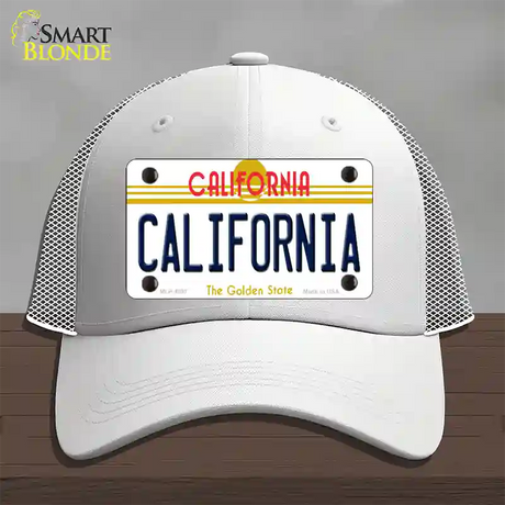 California Novelty License Plate Hat Mesh / White