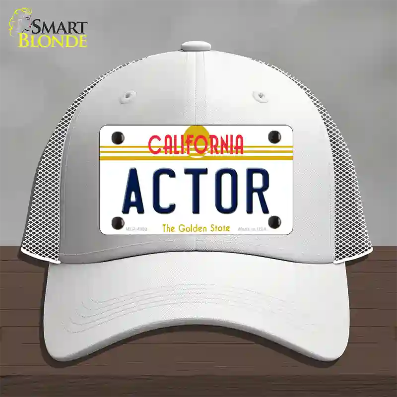 Actor California Novelty License Plate Hat Mesh / White