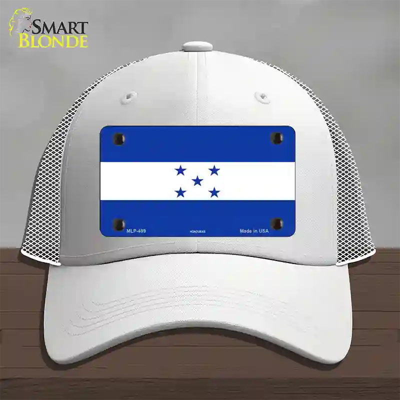 Honduras Flag Novelty License Plate Hat Mesh / White