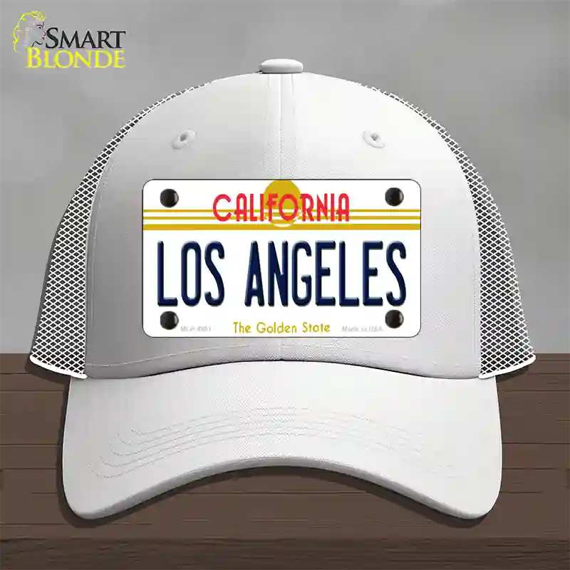 Los Angeles California State Novelty License Plate Hat Mesh / White