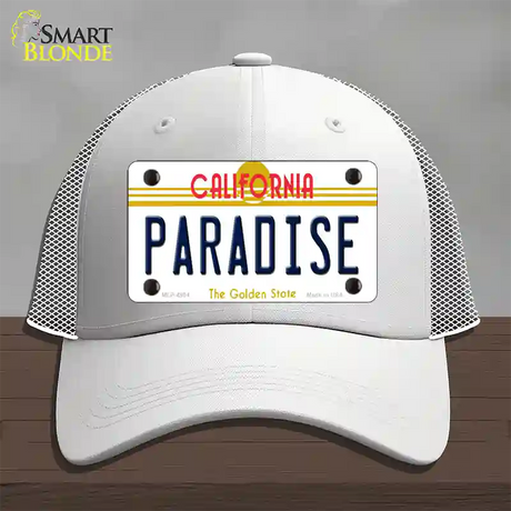 Paradise California Novelty License Plate Hat Mesh / White