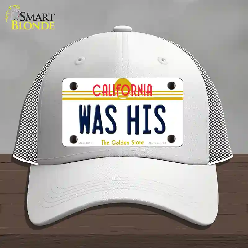 Was His California Novelty License Plate Hat Mesh / White