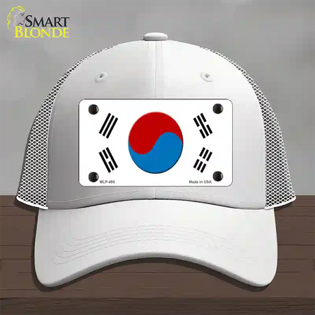 South Korea Flag Novelty License Plate Hat Mesh / White