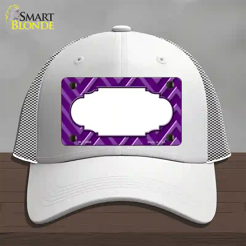 Purple Light Purple Scallop Large Chevron Novelty License Plate Hat Mesh / White