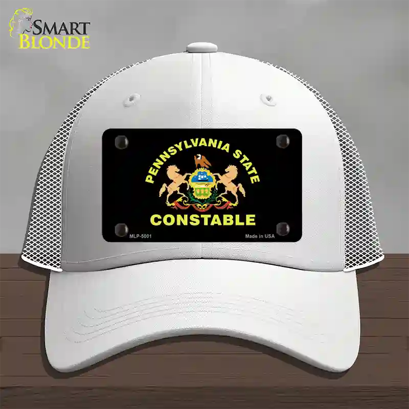 PA Constable Star Seal Novelty License Plate Hat Mesh / White