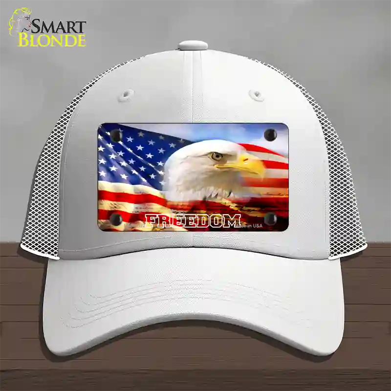 Freedom Bald Eagle Novelty License Plate Hat Mesh / White