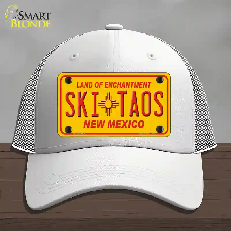 Ski Taos Yellow New Mexico Novelty License Plate Hat Mesh / White