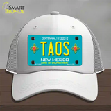 Taos Teal New Mexico Novelty License Plate Hat Mesh / White