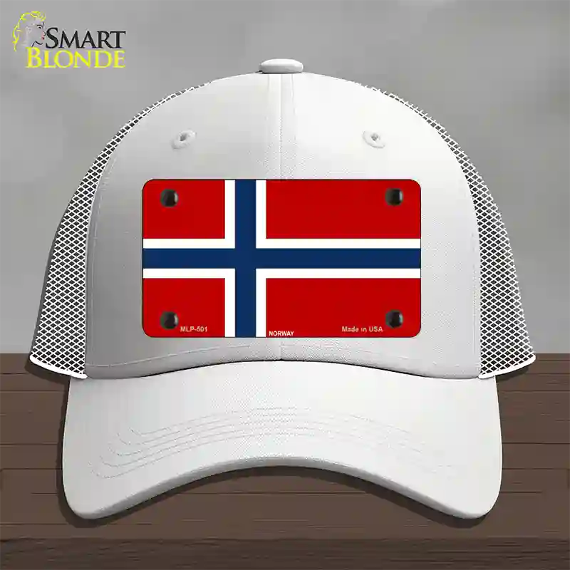 Norway Flag Novelty License Plate Hat Mesh / White