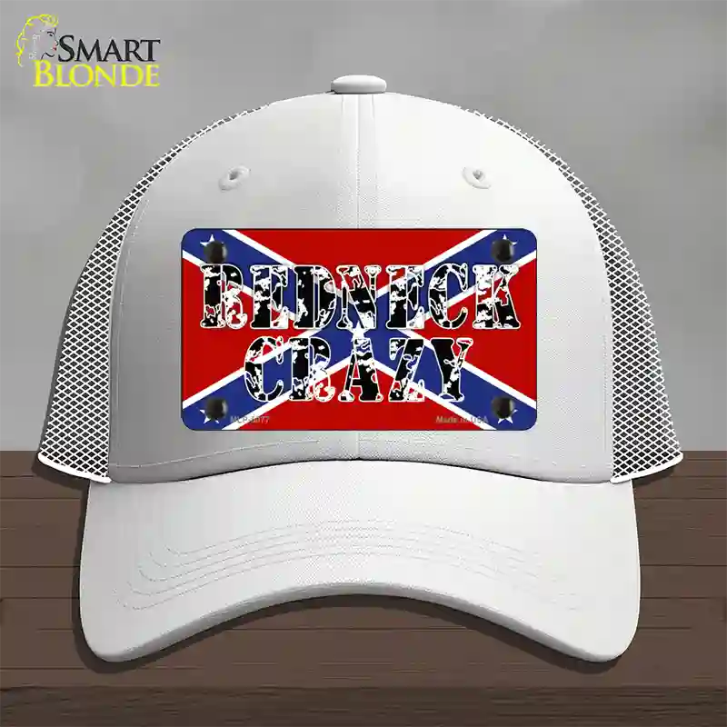 Redneck Crazy Novelty License Plate Hat Mesh / White