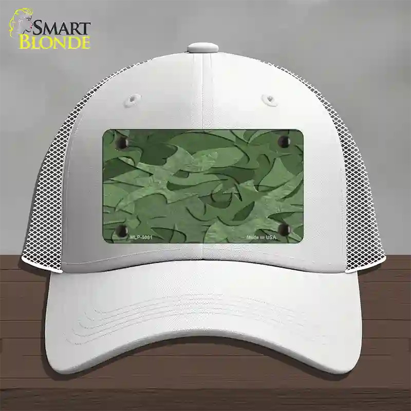 Green Camouflage Novelty License Plate Hat Mesh / White