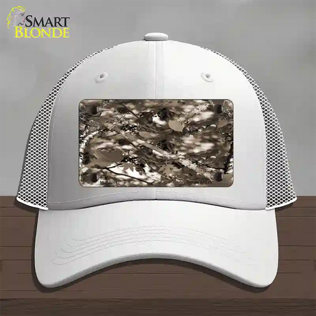 Leaf Camouflage Novelty License Plate Hat Mesh / White