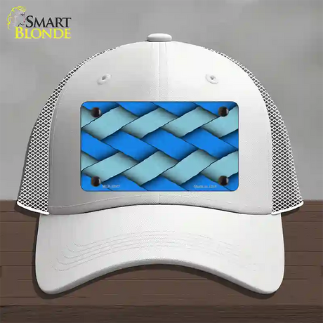 Weave Blue Novelty License Plate Hat Mesh / White