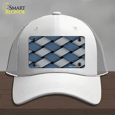 Weave Blue & Gray Novelty License Plate Hat Mesh / White