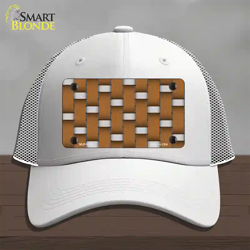 Weave Brown & Gray Novelty License Plate Hat Mesh / White