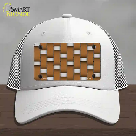 Weave Brown & Gray Novelty License Plate Hat Mesh / White