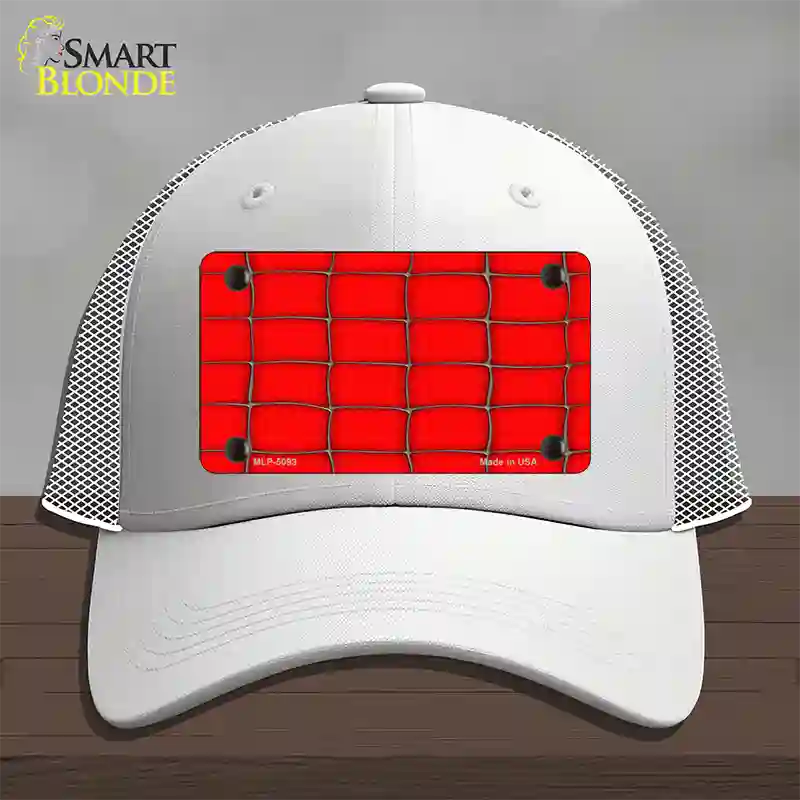 Web Red Novelty License Plate Hat Mesh / White