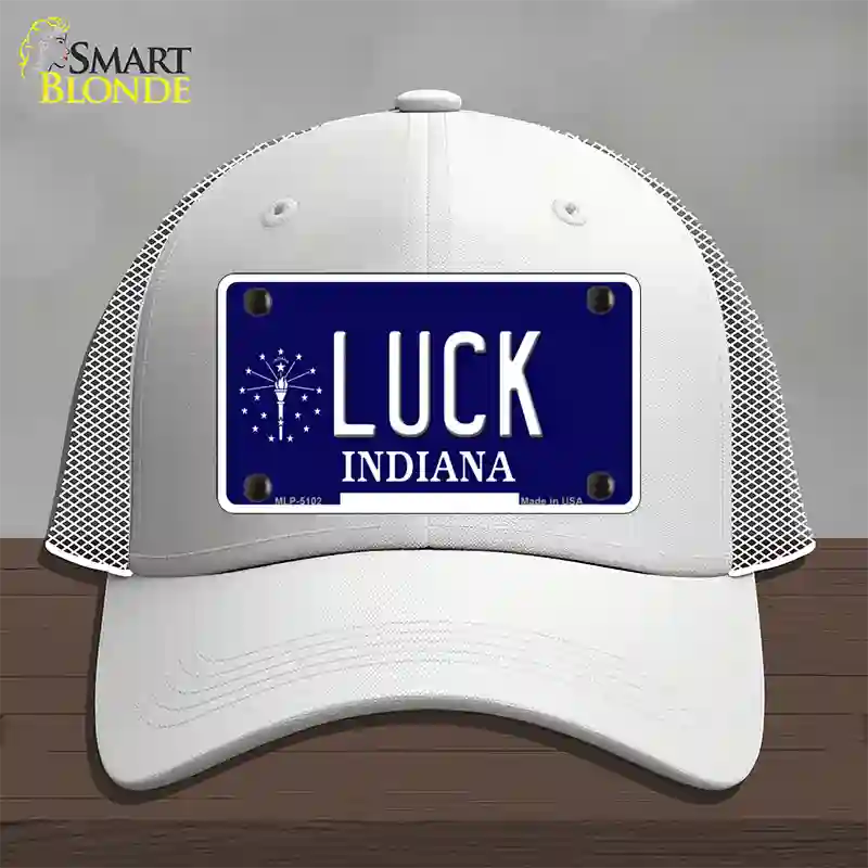 Luck Indiana State Novelty License Plate Hat Mesh / White