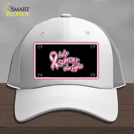 Help Support The Fight Novelty License Plate Hat Mesh / White