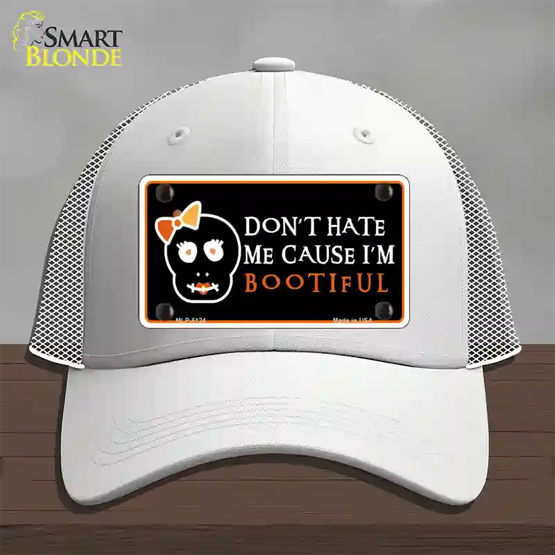 Cause Im Bootiful Novelty License Plate Hat Mesh / White