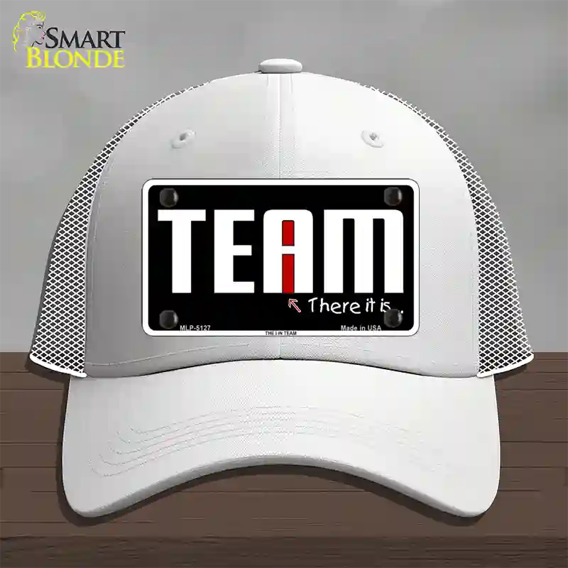 I In Team Novelty License Plate Hat Mesh / White