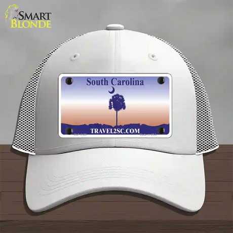 South Carolina Blank Novelty License Plate Hat Mesh / White