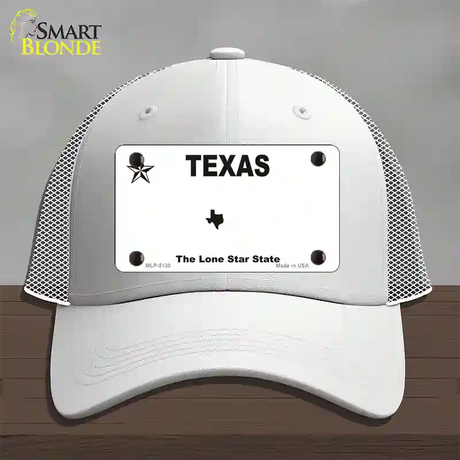 Texas White Blank Novelty License Plate Hat Mesh / White