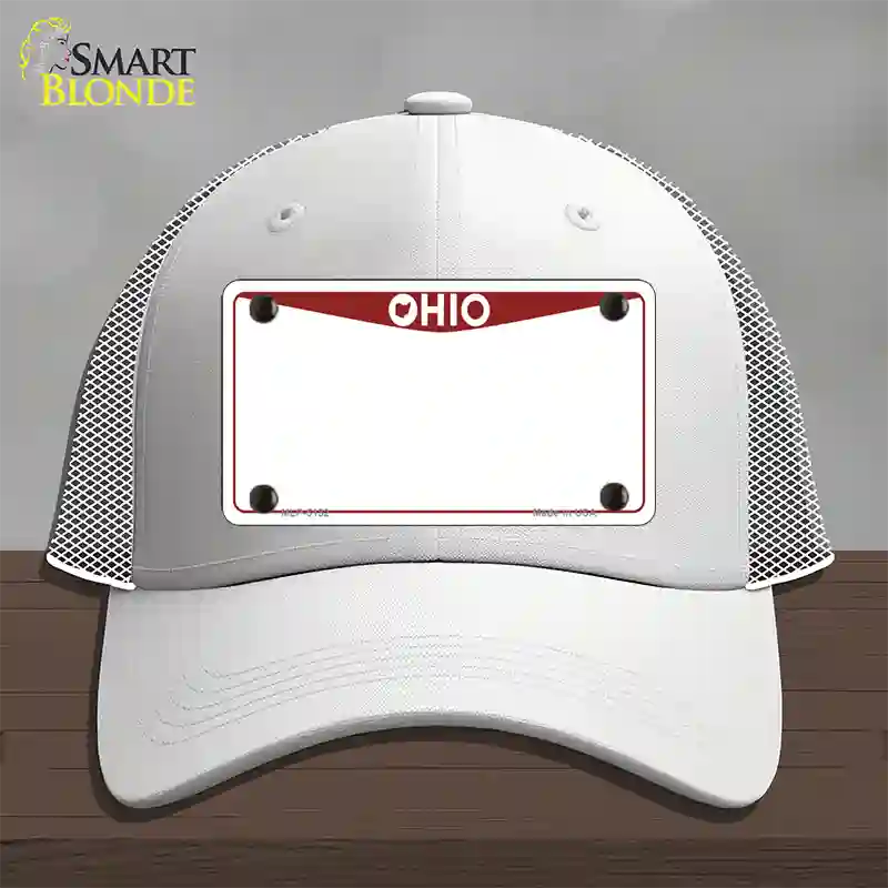 Ohio Maroon Blank Novelty License Plate Hat Mesh / White