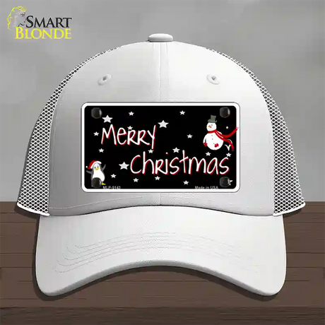 Merry Christmas Novelty License Plate Hat Mesh / White