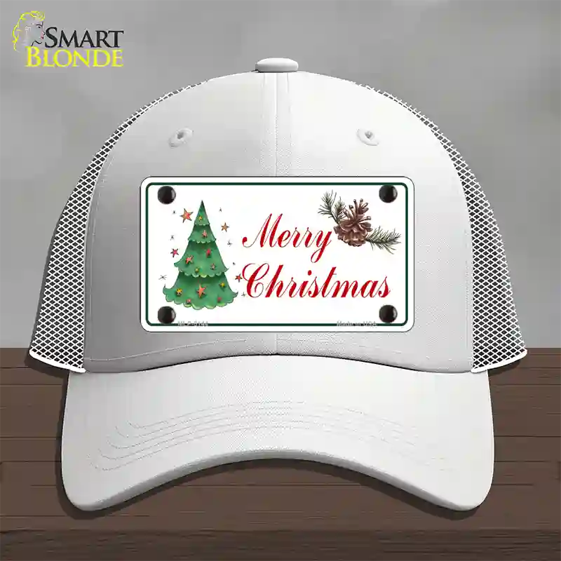 Merry Christmas Tree Novelty License Plate Hat Mesh / White