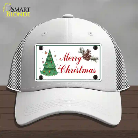 Merry Christmas Tree Novelty License Plate Hat Mesh / White