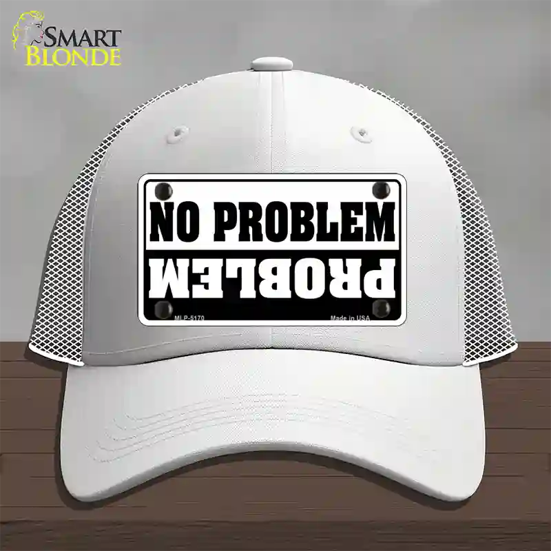 No Problem Novelty License Plate Hat Mesh / White