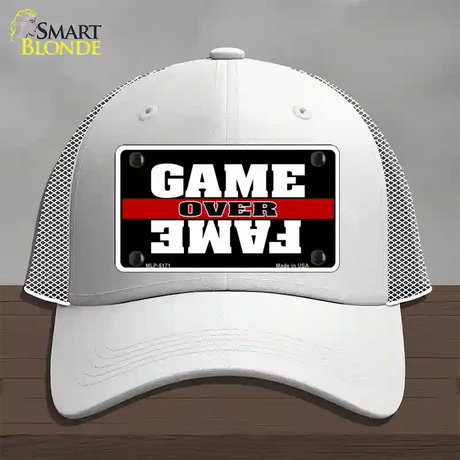 Game Over Fame Novelty License Plate Hat Mesh / White