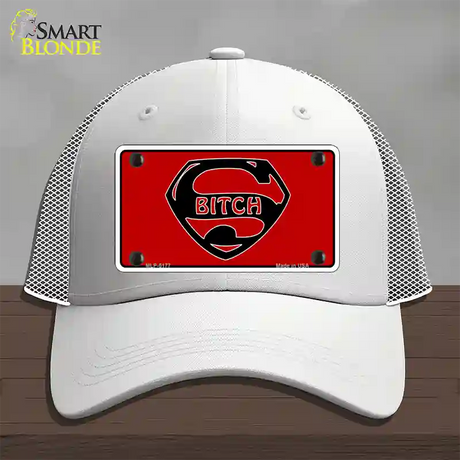 Super Bitch Novelty License Plate Hat Mesh / White